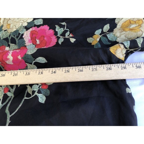 Johnny Was Charlotte Rose Scalloped Silk Tunic Size ? Women Boho V Neck Birds - Picture 9 of 10